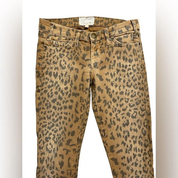 Current/Elliott the stiletto camel leopard  Patterned Jeans size 24 - Picture 2 of 9